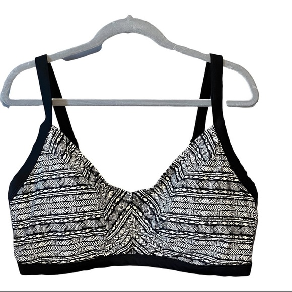 Ava & Viv 22W Bralette Swim Top Black White Plus-Size Bra W/Underwire Support - Picture 1 of 2